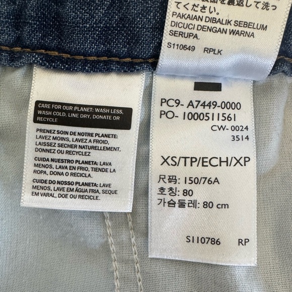 Levi's Blue Denim 100% Cotton Women's Button Up Romper Pockets Cinched Waist XS - Picture 11 of 15